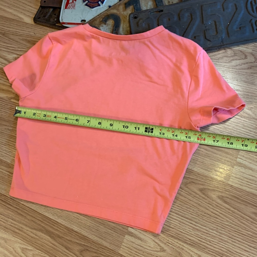 Wild Fable crop top NWOT coral fun workout yoga like brand new short sleeve - Picture 4 of 5